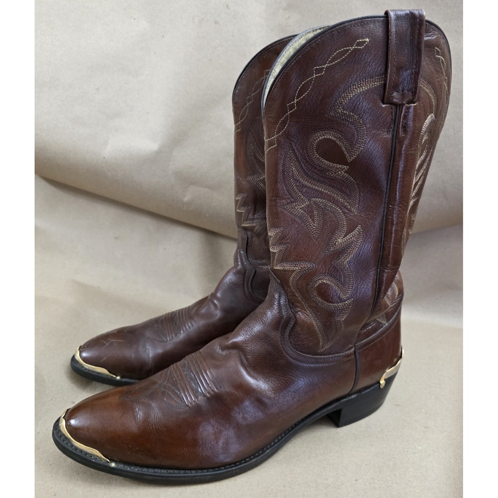 Dan Post (Sz 15 D) Milwaukee Cowboy Boots Men's Brown Leather Western DP2111R